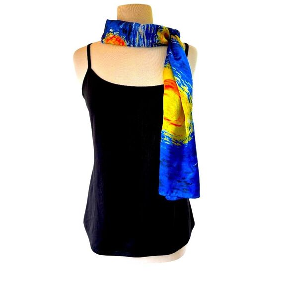 Artist Museum Collection Scarf Van Gogh Starry Skies Art Present Gift - Picture 2 of 9